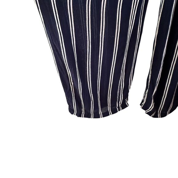 Striped Jumpsuit Tie Waist Sleeveless Casual Romper Summer Outfit - Picture 4 of 16